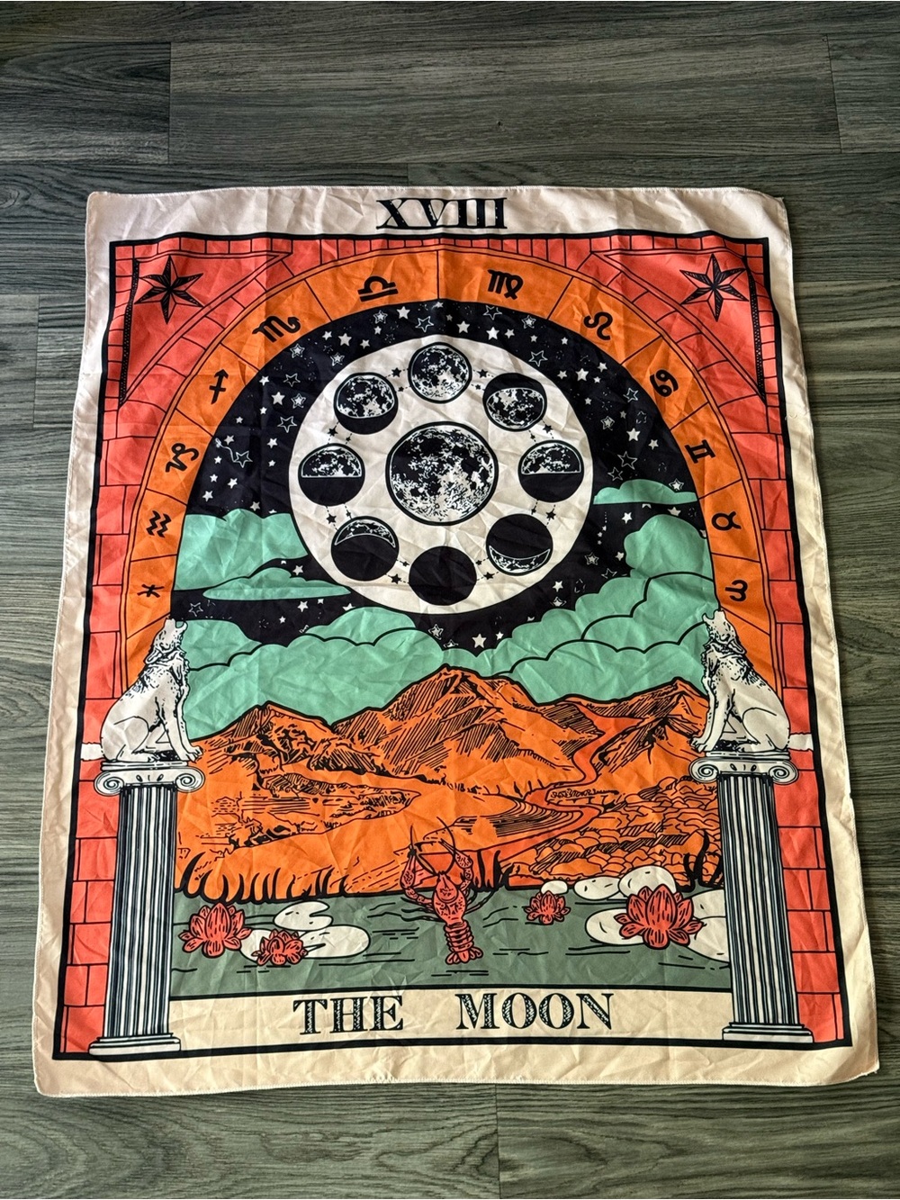 The Moon Tarot Card Zodiac Astrology Celestial Wall Tapestry